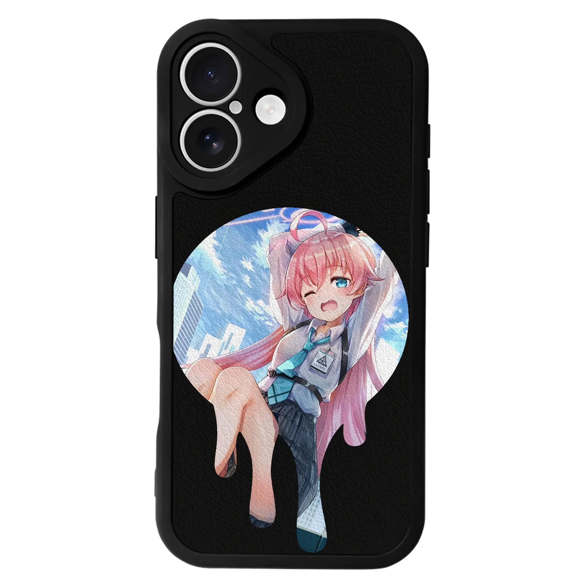 ブルーアーカイブ グッズ 小鳥遊ホシノ - IPhone 16シリーズ対応 ・ シリコンスマホケース ・ レザー調 ・ 高精度フィット ・ 耐衝撃 ・ ワイヤレス充電対応 ・ 精密カット